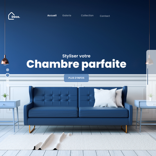 Blue and White Minimalist Interior Desktop Prototype